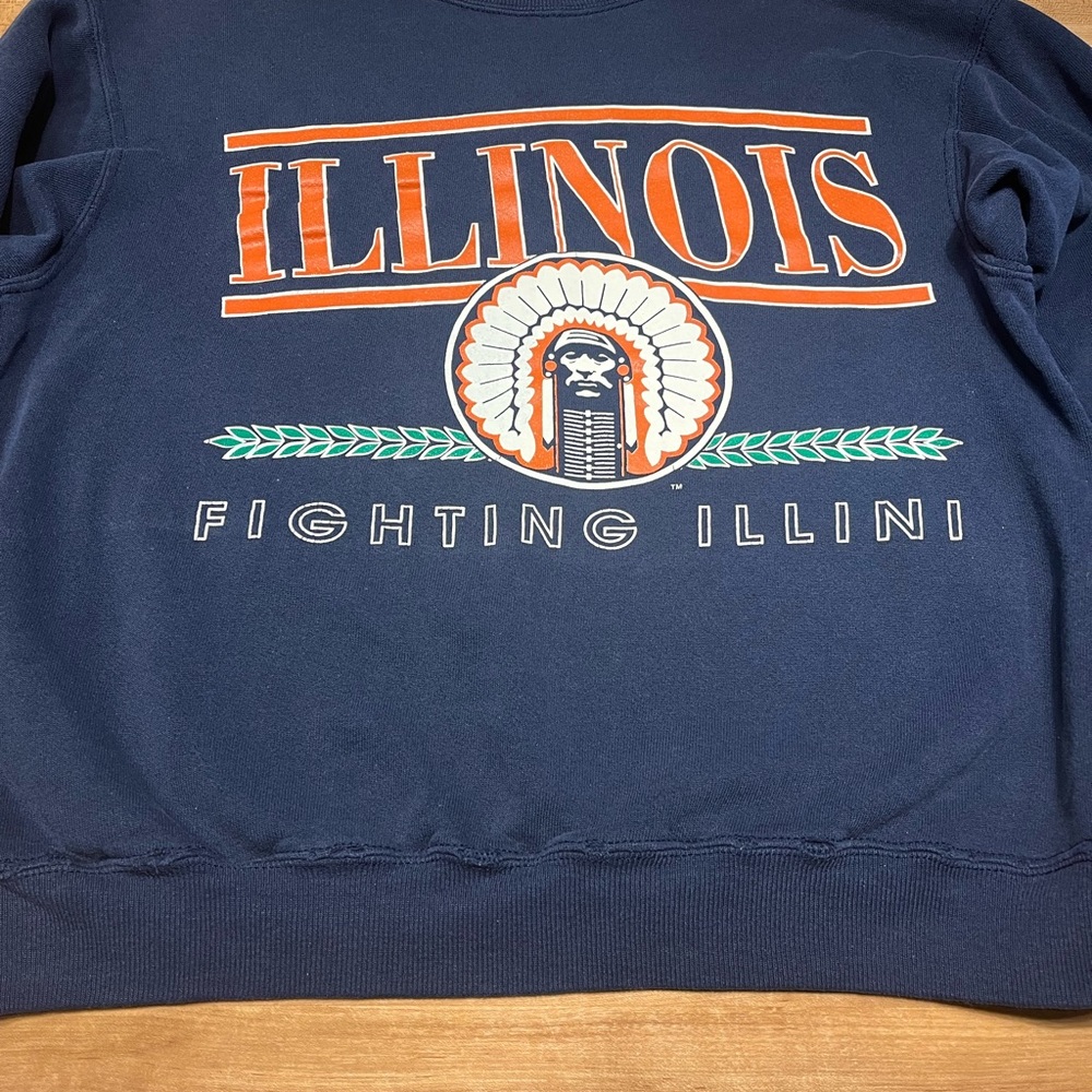 University of Illinois Large Chief Crewneck Sweatshirt